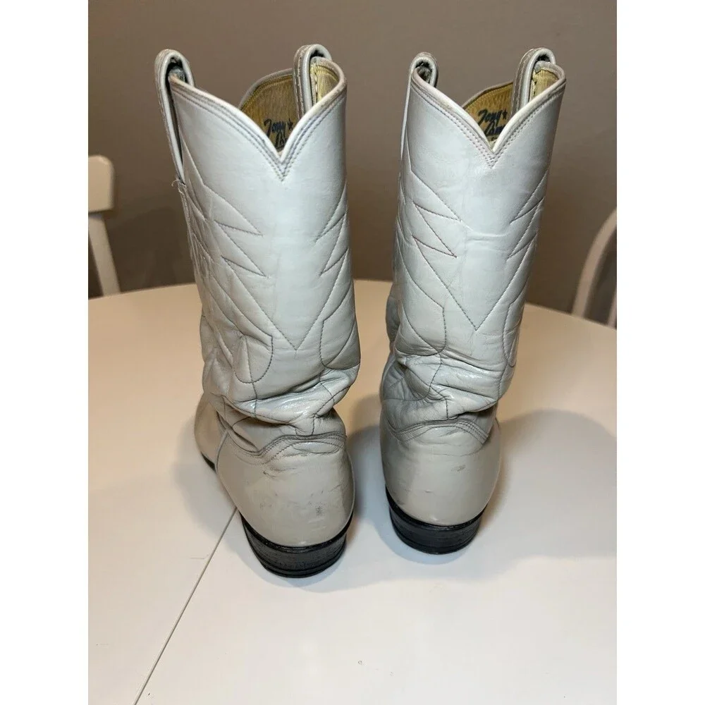 Vintage Tony Lama Boots Pee Wee Gold Label Lizard Wingtip Tan Leather Mens 10 US